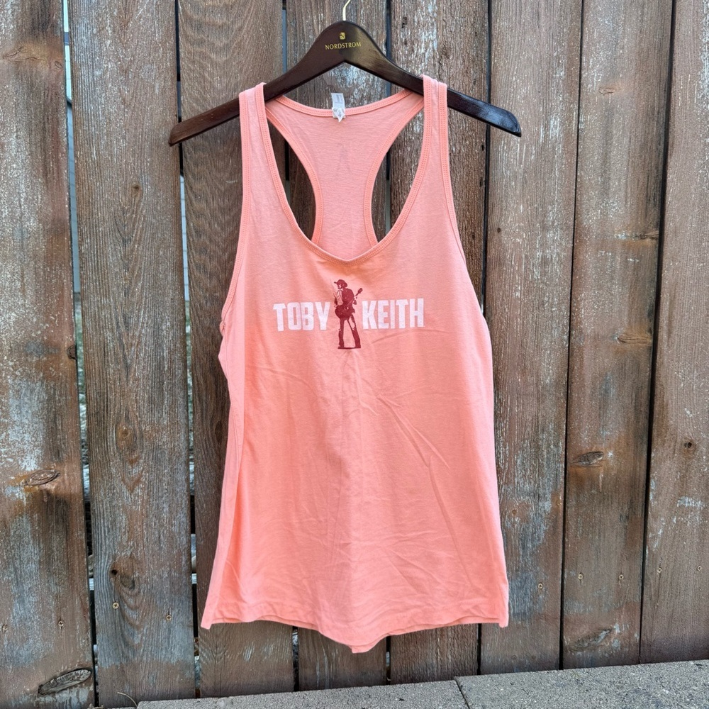NEXT LEVEL Women's Orange Pink Tony Keith Racerback Tank Top Rodeo Shirt XXL